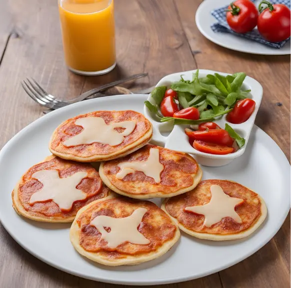 Pizza-pannenkoeken voor kinderlunch