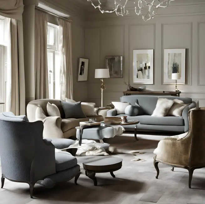 armchairs with sofa in living room