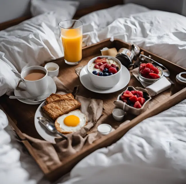 Suggestions voor een excellent ontbijt op mattress