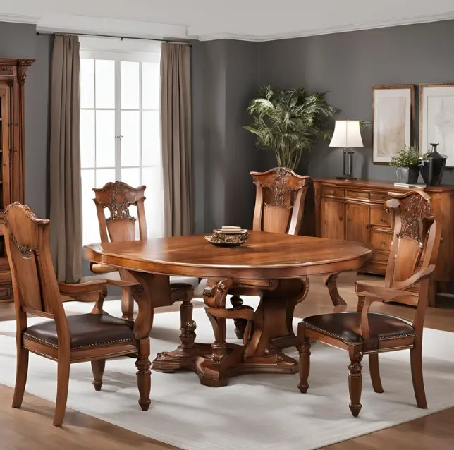 Wooden furniture chairs and table